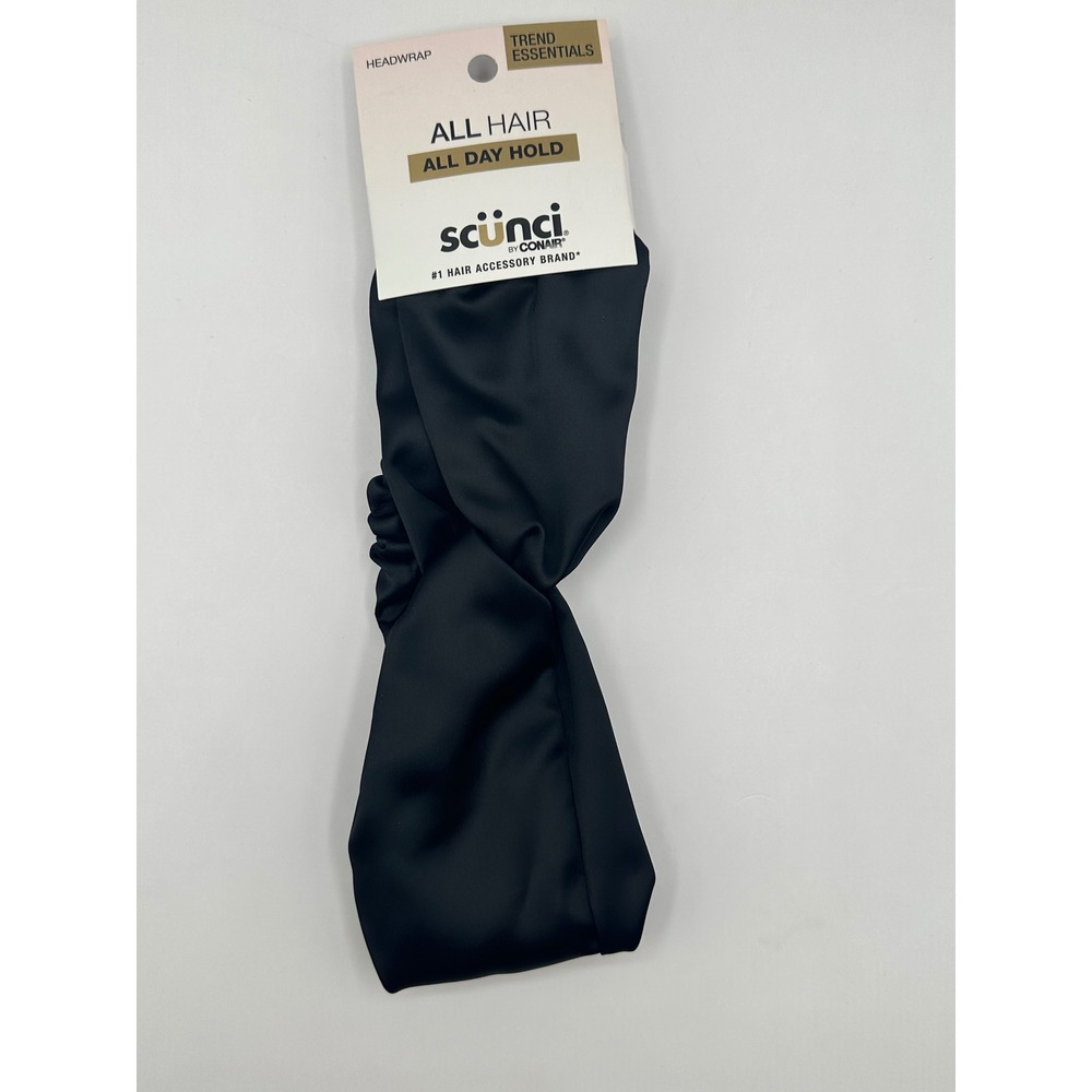 Scunci Headwrap All Hair All Day Hold Trend Essentials Black Hair Accessory‎